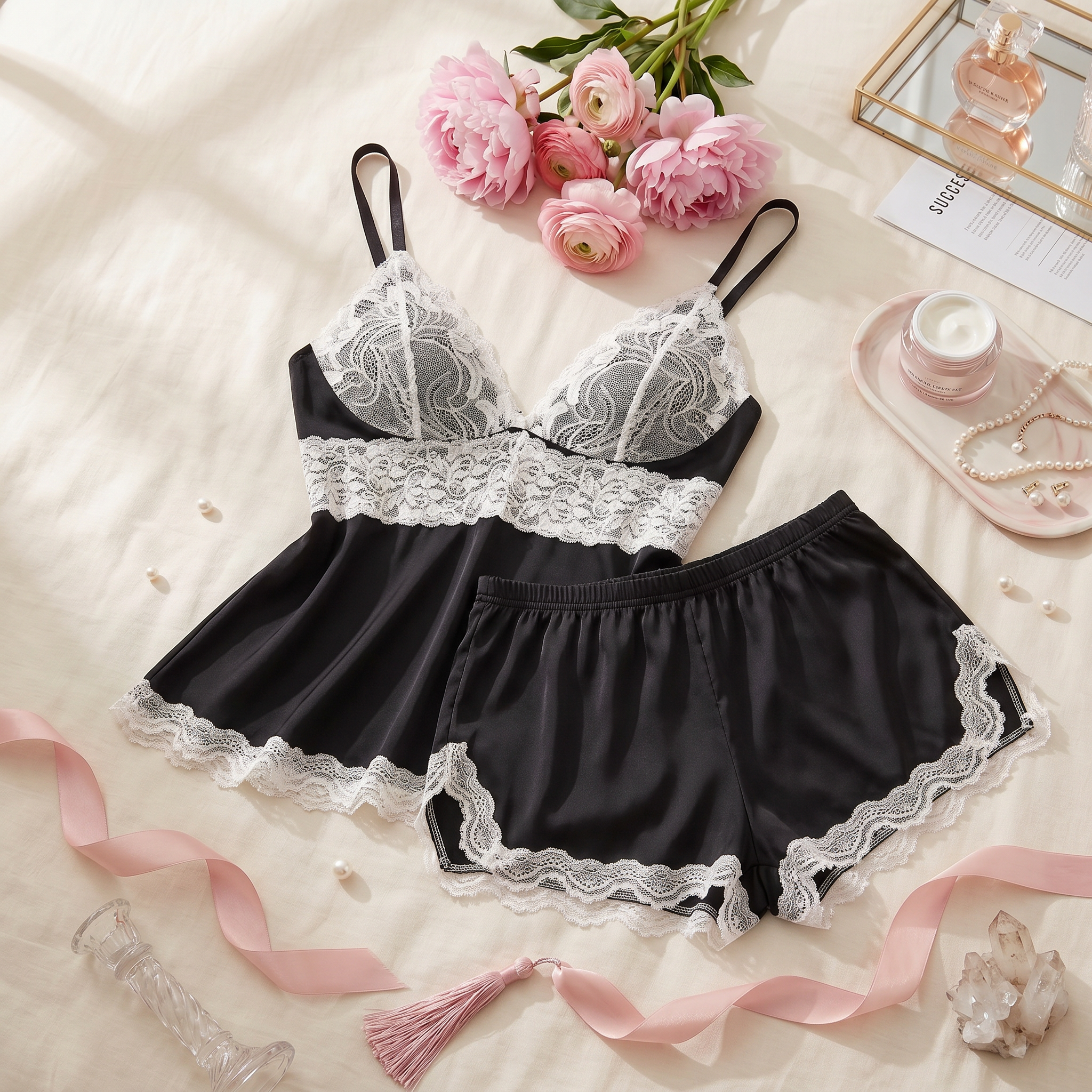 Lace Floral Sleepwear Romper