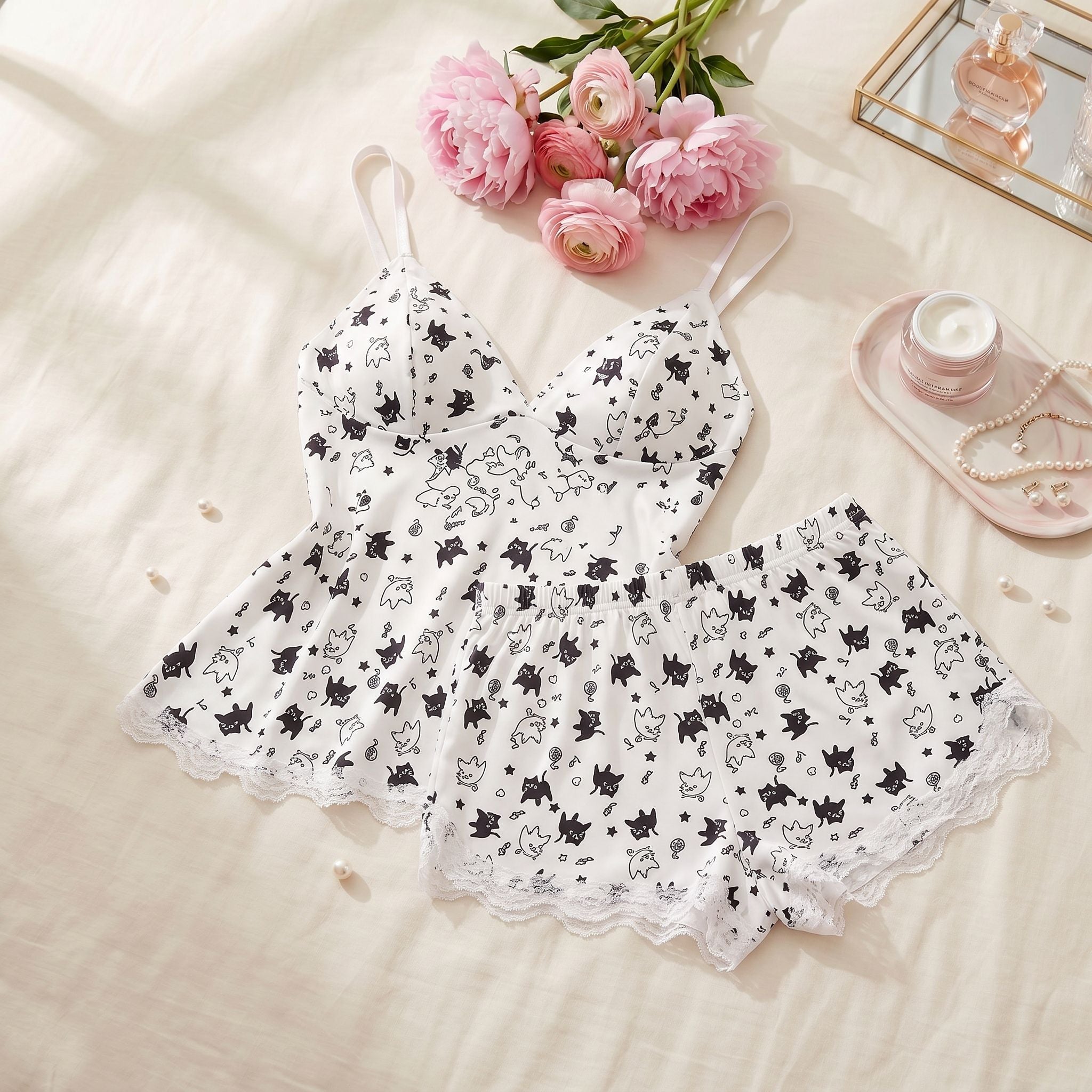 Lace Floral Sleepwear Romper